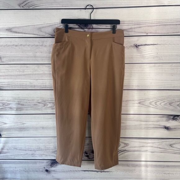 Chicos Tan Zenergy Zip Front Cropped Lightweight Pants - Picture 5 of 12